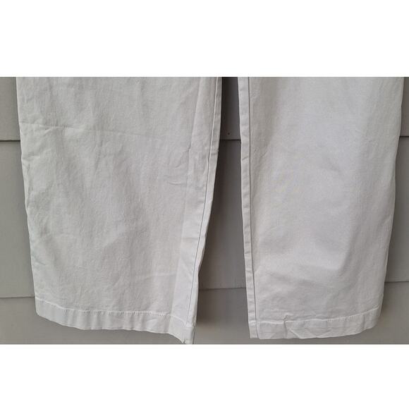 GAP Women's High Rise Girlfriend Khaki Wide Leg Stretch Pants Sz 8 Cotton Beige - Picture 7 of 8